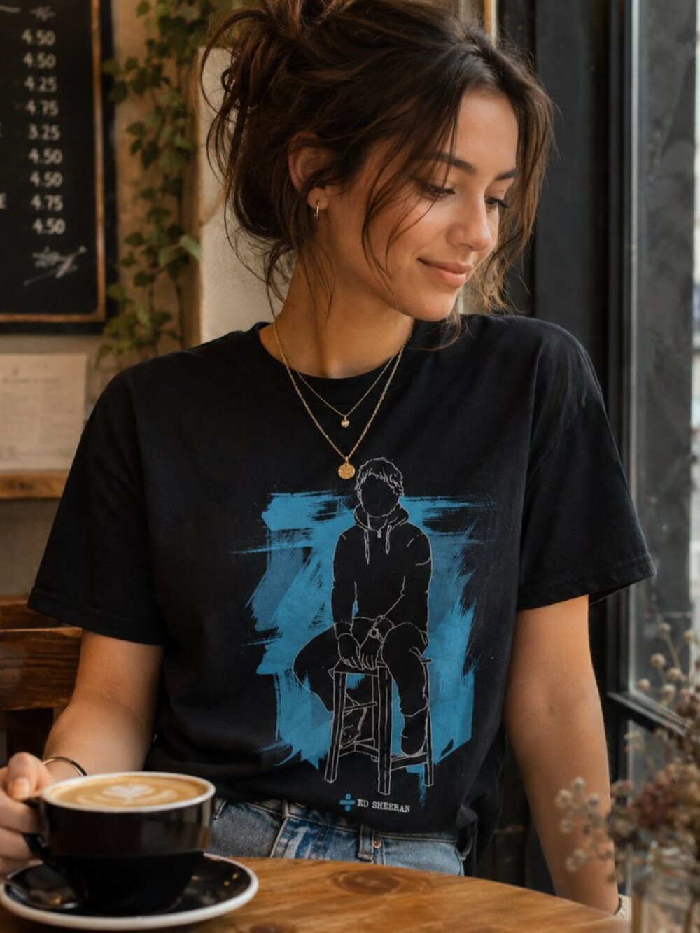 Ladies Ed Sheeran  band TShirt-(SMALL)